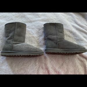 Gray UGG fur boots